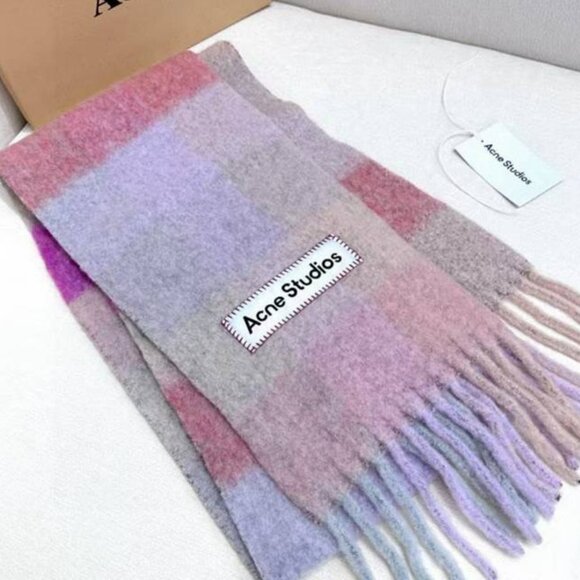 Acne Studios Pink and Purple Wool Scarf - Picture 1 of 7
